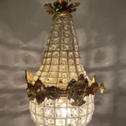 1990's French Louis XVI Style Bronze Chandelier In Gold -chairish shop 1990s french louis xvi style bronze chandelier in gold 3311