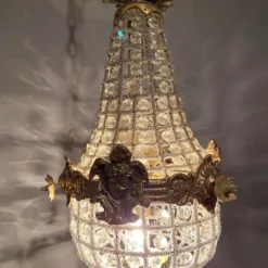 1990's French Louis XVI Style Bronze Chandelier In Gold -chairish shop 1990s french louis xvi style bronze chandelier in gold 5605
