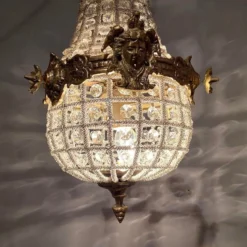 1990's French Louis XVI Style Bronze Chandelier In Gold -chairish shop 1990s french louis xvi style bronze chandelier in gold 5851