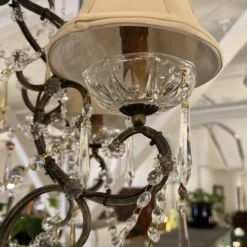 1990's Gabriela Crystal + Wrought Iron Five Light Chandelier -chairish shop 1990s gabriela crystal wrought iron five light chandelier 4746