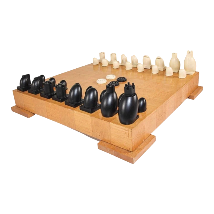 1990's Michael Graves Post Modern PostModern Memphis Ultra Chess Checkers Complete Pieces & Board - Signed 1 1990's Michael Graves Post Modern PostModern Memphis Ultra Chess Checkers Complete Pieces & Board - Signed