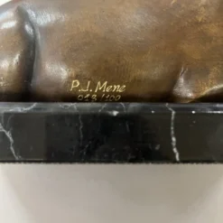 2000's Contemporary Bronze Casting Of A Stag On A Marble Base By P. J. Mene -chairish shop 2000s contemporary bronze casting of a stag on a marble base by p j mene 1796 scaled