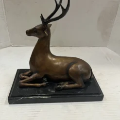 2000's Contemporary Bronze Casting Of A Stag On A Marble Base By P. J. Mene -chairish shop 2000s contemporary bronze casting of a stag on a marble base by p j mene 2703 scaled