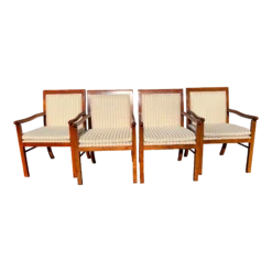 2010's Baker Furniture Mahogany Captains Dining Chairs - Set Of 4