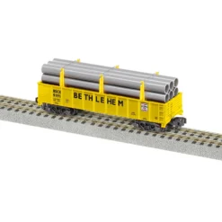 2119191 S Scale American Flyer Bethlehem Steel Gondola W/Pipe Load #9191