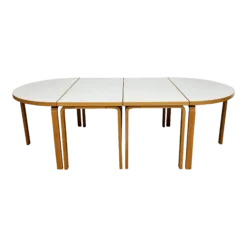 4 Piece Modular Conference Dining Table By Alvar Aalto Icf 1970's
