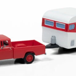 40017 HO Scale Classic Metal Works Mini Metals 1960 Ford 4x4 + '50's Camper Trailer