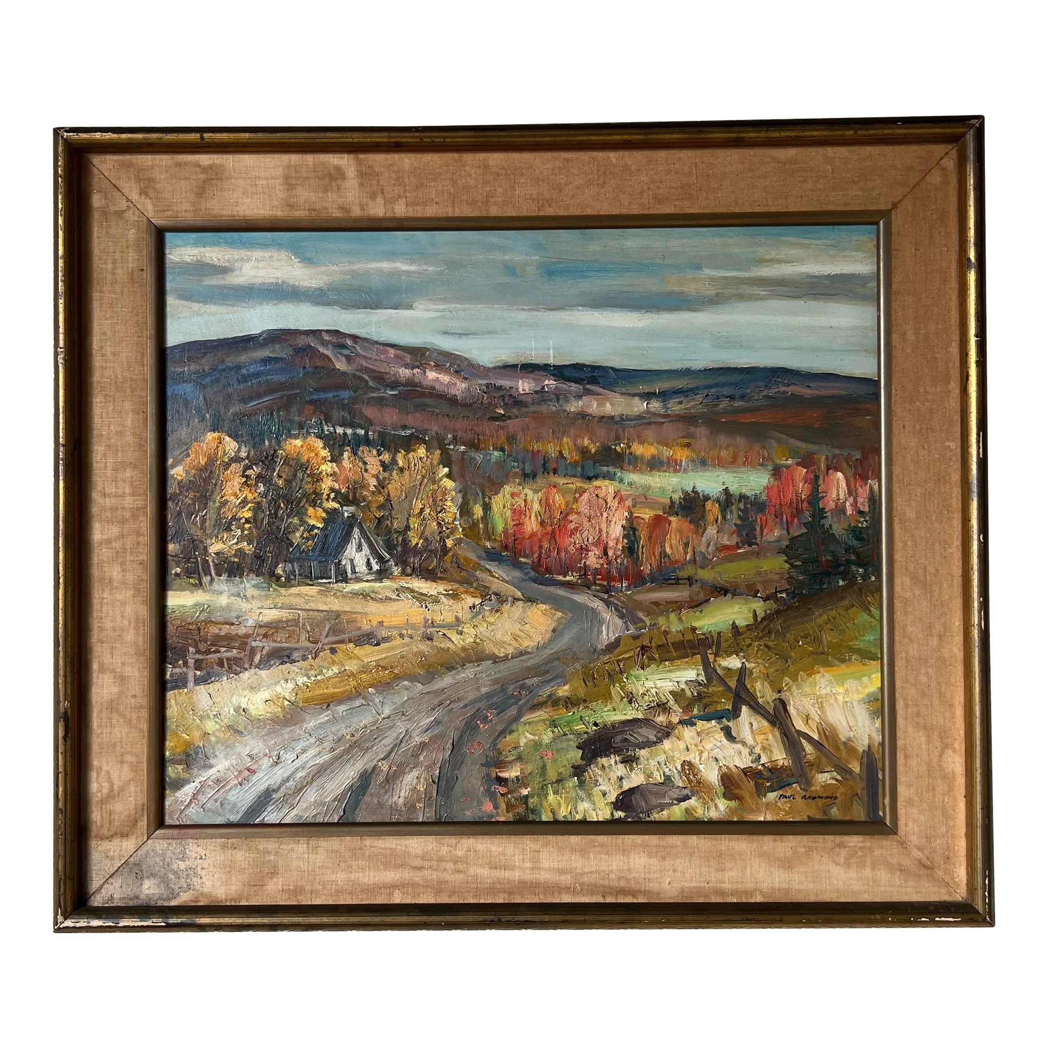 60's Paul Raymond Impressionism Autumn Landscape Oil Painting, Framed 1 60's Paul Raymond Impressionism Autumn Landscape Oil Painting, Framed
