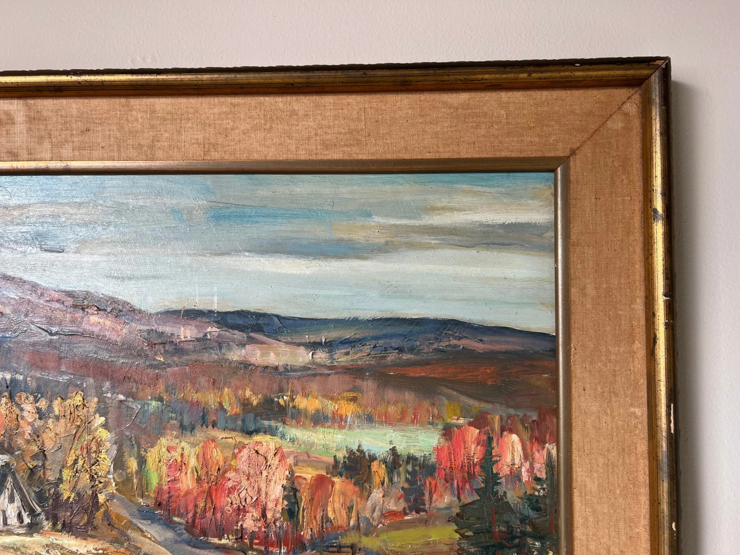 60's Paul Raymond Impressionism Autumn Landscape Oil Painting, Framed 8 60's Paul Raymond Impressionism Autumn Landscape Oil Painting, Framed - Image 8