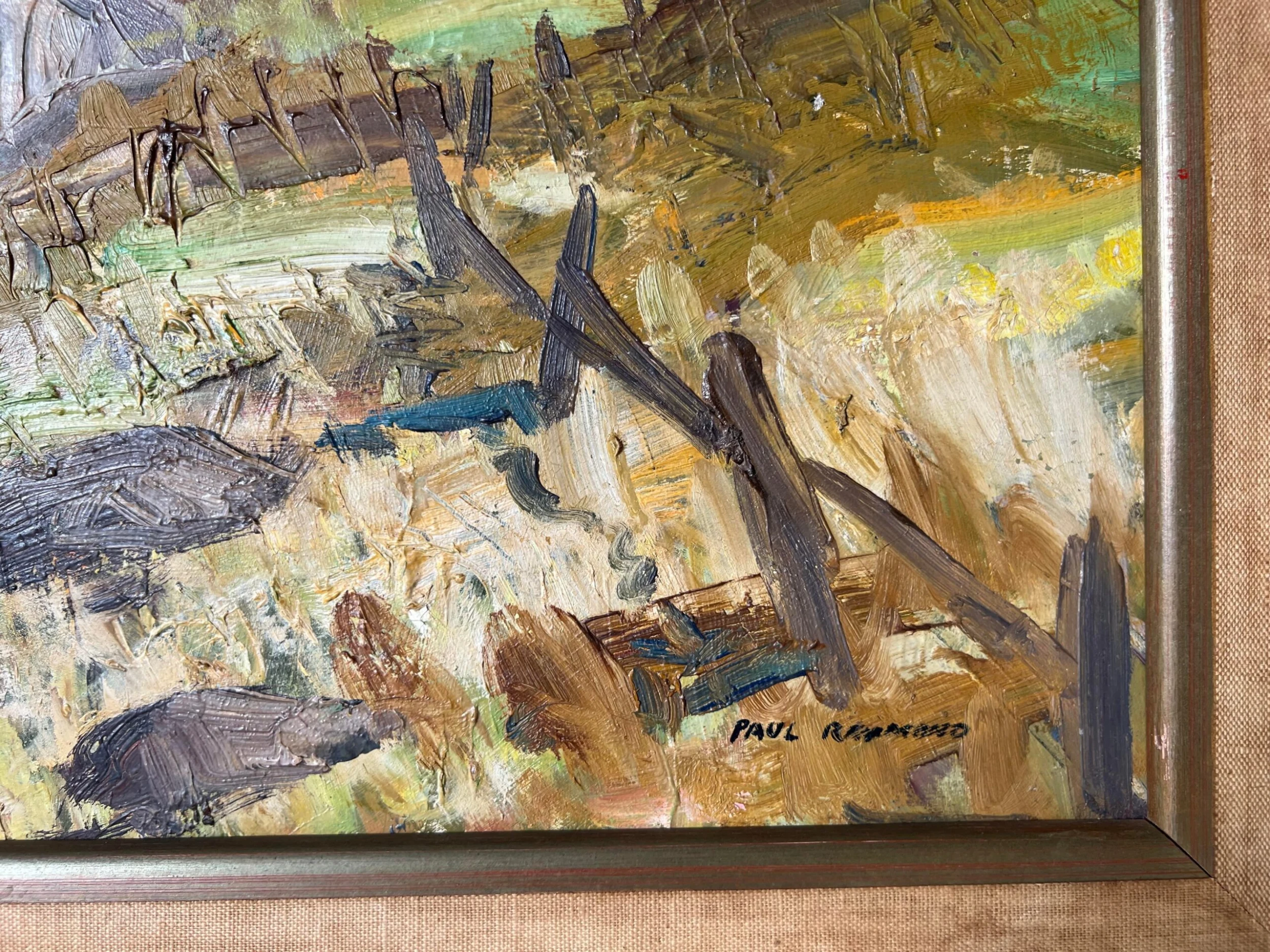 60's Paul Raymond Impressionism Autumn Landscape Oil Painting, Framed 5 60's Paul Raymond Impressionism Autumn Landscape Oil Painting, Framed - Image 5