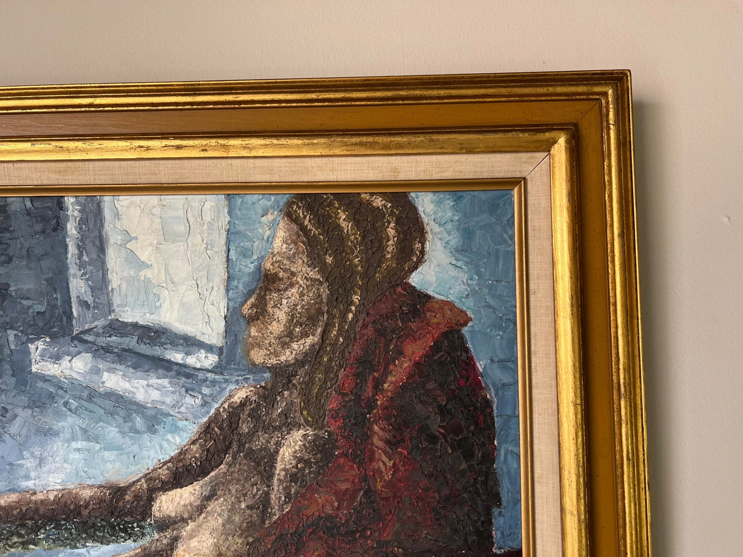 60's Vintage Grey Reclining Nude Woman Oil Painting, Framed 5 60's Vintage Grey Reclining Nude Woman Oil Painting, Framed - Image 5