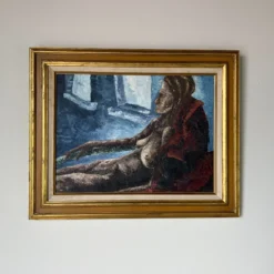 60's Vintage Grey Reclining Nude Woman Oil Painting, Framed 12 60's Vintage Grey Reclining Nude Woman Oil Painting, Framed -chairish shop 60s vintage grey reclining nude woman oil painting framed 4473 scaled