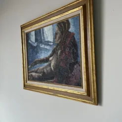 60's Vintage Grey Reclining Nude Woman Oil Painting, Framed 13 60's Vintage Grey Reclining Nude Woman Oil Painting, Framed -chairish shop 60s vintage grey reclining nude woman oil painting framed 7199 scaled