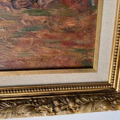 60's Vintage Impressionist Abstract Landscape Oil Painting, Signed -chairish shop 60s vintage impressionist abstract landscape oil painting signed 3421 scaled