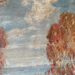 60's Vintage Impressionist Abstract Landscape Oil Painting, Signed -chairish shop 60s vintage impressionist abstract landscape oil painting signed 7638 scaled