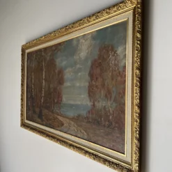 60's Vintage Impressionist Abstract Landscape Oil Painting, Signed -chairish shop 60s vintage impressionist abstract landscape oil painting signed 7907 scaled
