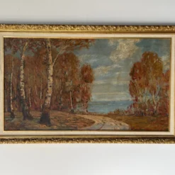 60's Vintage Impressionist Abstract Landscape Oil Painting, Signed -chairish shop 60s vintage impressionist abstract landscape oil painting signed 8826 scaled