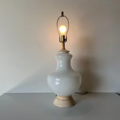 60's Vintage Italian White Murano Glass Table Lamp -chairish shop 60s vintage italian white murano glass table lamp 0136 scaled