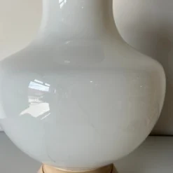 60's Vintage Italian White Murano Glass Table Lamp -chairish shop 60s vintage italian white murano glass table lamp 1051 scaled