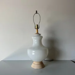 60's Vintage Italian White Murano Glass Table Lamp -chairish shop 60s vintage italian white murano glass table lamp 1169 scaled