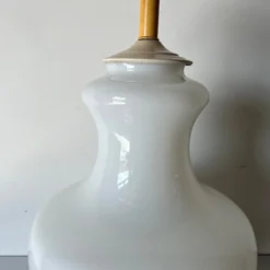 60's Vintage Italian White Murano Glass Table Lamp -chairish shop 60s vintage italian white murano glass table lamp 8253 scaled