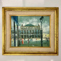 60’s Vintage Paris Painting Scene Of L’ Opera -chairish shop 60s vintage paris painting scene of l opera 5892 scaled