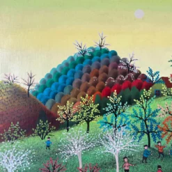 70's Cermic Blasnauski Folk Art Russian Village Oil Painting, Framed -chairish shop 70s cermic blasnauski folk art russian village oil painting framed 3367 scaled