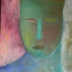 70's Goldstein Abstract Oil Portrait Painting -chairish shop 70s goldstein abstract oil portrait painting 3230 scaled