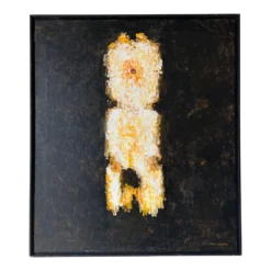 70's Hank Werner Expressionist Abstract Oil Painting, Framed