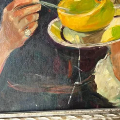 70's J. Karlin Woman Portrait Oil Painting, Frame -chairish shop 70s j karlin woman portrait oil painting frame 3919 scaled