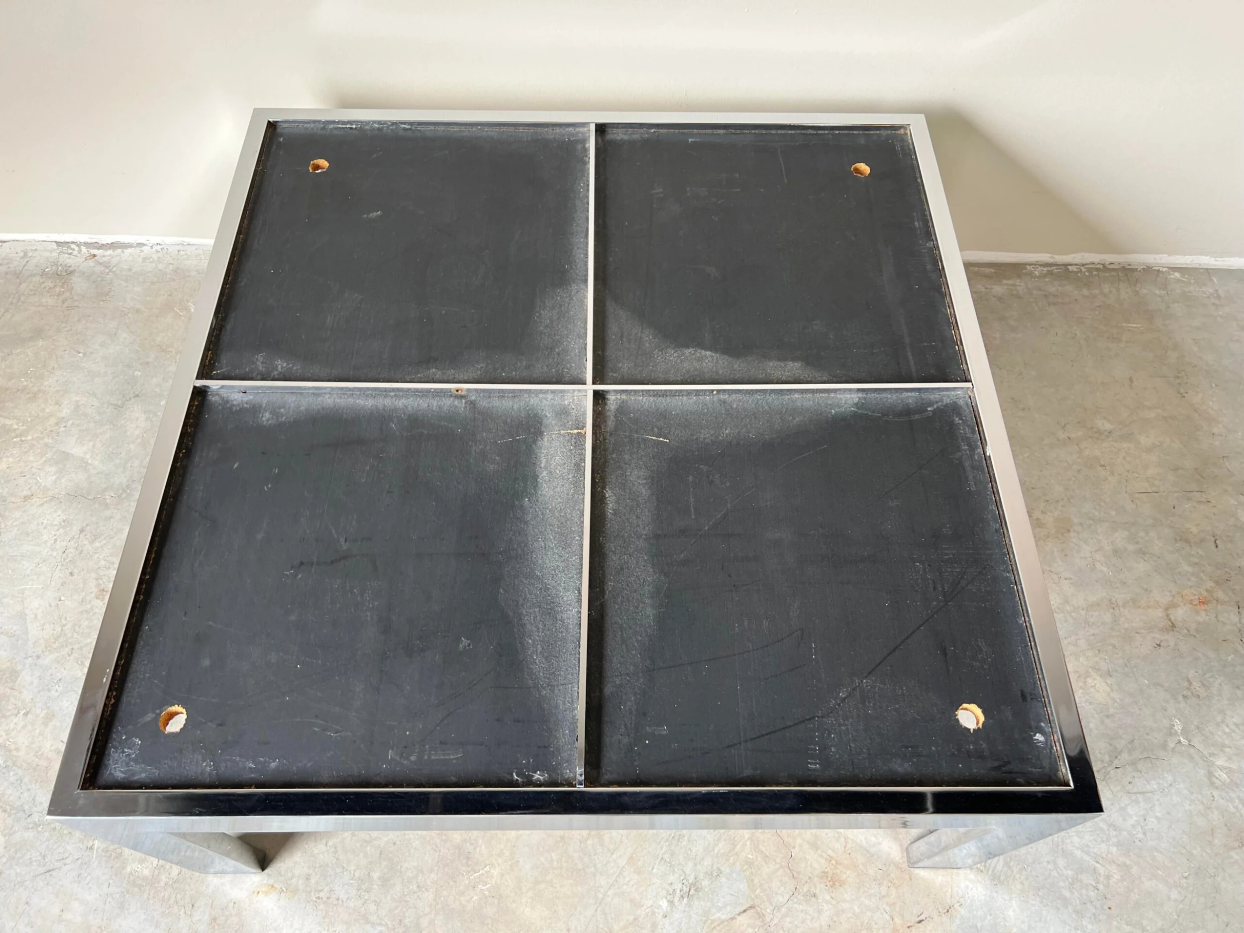 70's Leon Rosen For Pace Chrome And Marble Top Square Cocktail Table 6 70's Leon Rosen For Pace Chrome And Marble Top Square Cocktail Table - Image 6