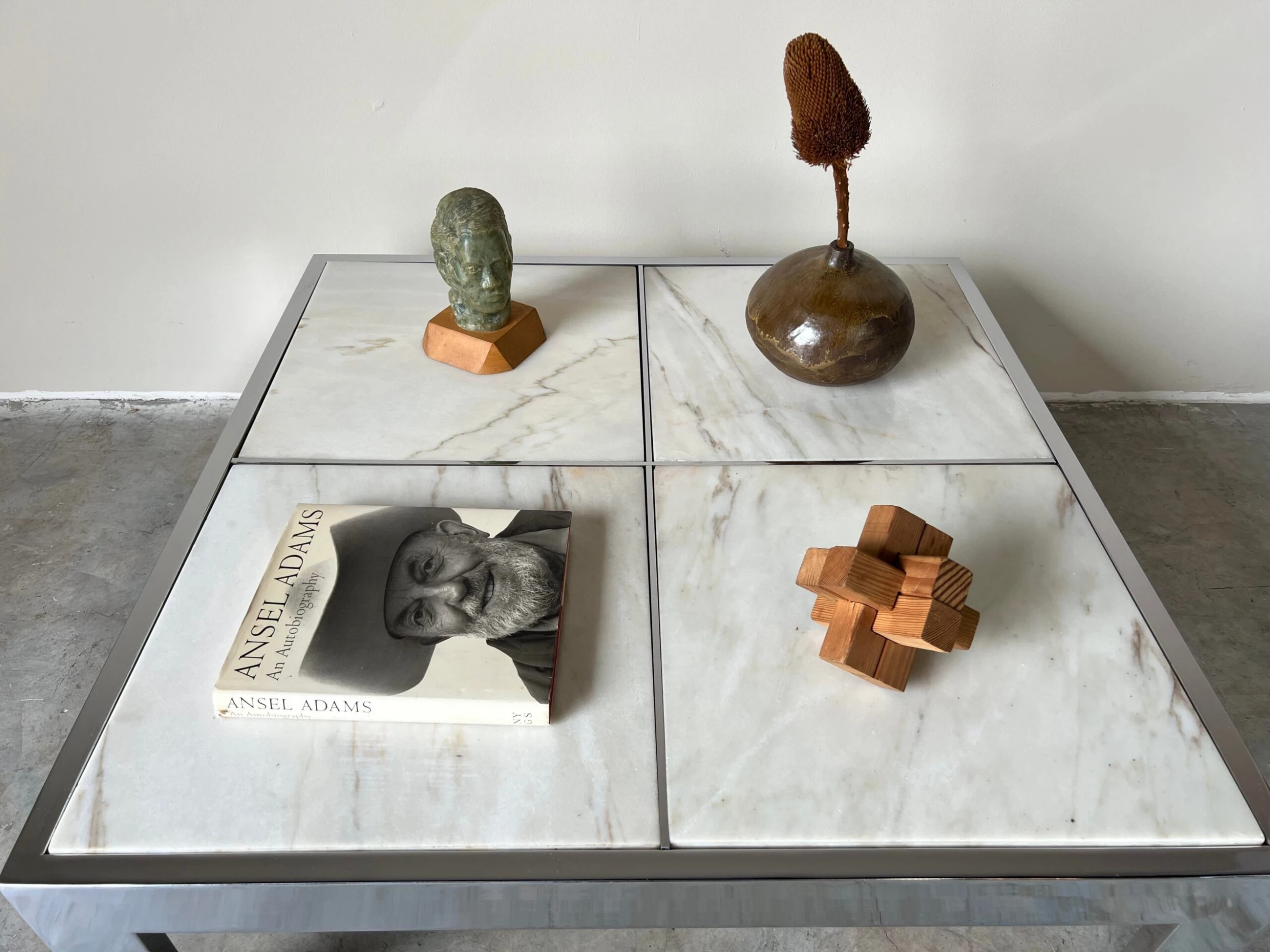 70's Leon Rosen For Pace Chrome And Marble Top Square Cocktail Table 2 70's Leon Rosen For Pace Chrome And Marble Top Square Cocktail Table - Image 2