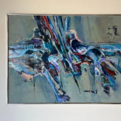 70's M. Slos Bery Mid-Century Expressionist Abstract Painting, Framed -chairish shop 70s m slos bery mid century expressionist abstract painting framed 1930 scaled