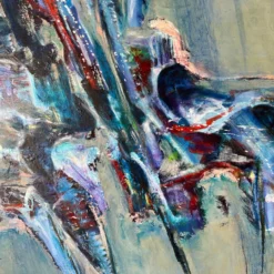 70's M. Slos Bery Mid-Century Expressionist Abstract Painting, Framed -chairish shop 70s m slos bery mid century expressionist abstract painting framed 7065 scaled