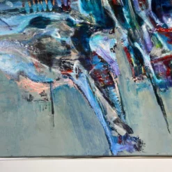 70's M. Slos Bery Mid-Century Expressionist Abstract Painting, Framed -chairish shop 70s m slos bery mid century expressionist abstract painting framed 8596 scaled