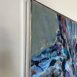 70's M. Slos Bery Mid-Century Expressionist Abstract Painting, Framed -chairish shop 70s m slos bery mid century expressionist abstract painting framed 9612 scaled