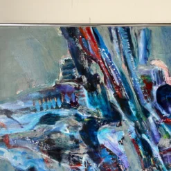 70's M. Slos Bery Mid-Century Expressionist Abstract Painting, Framed -chairish shop 70s m slos bery mid century expressionist abstract painting framed 9622 scaled