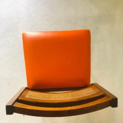 70's Midcentury Orange Vinyl Seat Cane Back Side/ Desk Chair -chairish shop 70s midcentury orange vinyl seat cane back side desk chair 4691 scaled