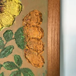 70's Vintage Heavy Impasto Sunflower Oil Painting -chairish shop 70s vintage heavy impasto sunflower oil painting 2223 scaled