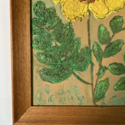 70's Vintage Heavy Impasto Sunflower Oil Painting -chairish shop 70s vintage heavy impasto sunflower oil painting 2418 scaled