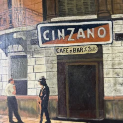 70's Vintage Key Spanish Street Scene Oil Painting, Framed -chairish shop 70s vintage key spanish street scene oil painting framed 5572 scaled