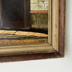 70's Vintage Key Spanish Street Scene Oil Painting, Framed -chairish shop 70s vintage key spanish street scene oil painting framed 6098 scaled