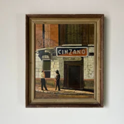 70's Vintage Key Spanish Street Scene Oil Painting, Framed -chairish shop 70s vintage key spanish street scene oil painting framed 7039 scaled