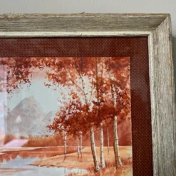 80's B. Burnett Autumn Lake Landscape Watercolor Painting -chairish shop 80s b burnett autumn lake landscape watercolor painting 4819 scaled