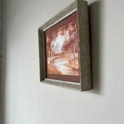 80's B. Burnett Autumn Lake Landscape Watercolor Painting -chairish shop 80s b burnett autumn lake landscape watercolor painting 9471 scaled