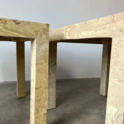 80's Postmodern Beige Resin Side Tables - A Pair -chairish shop 80s postmodern beige resin side tables a pair 1936 scaled