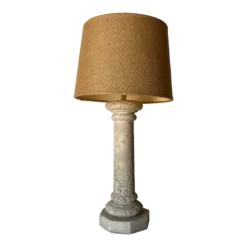 80's Postmodern Faux-Coralstone Plaster Table Lamp