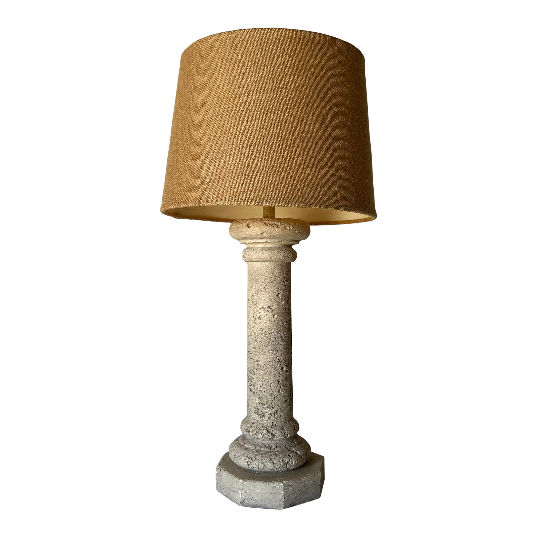 80's Postmodern Faux-Coralstone Plaster Table Lamp 1 80's Postmodern Faux-Coralstone Plaster Table Lamp