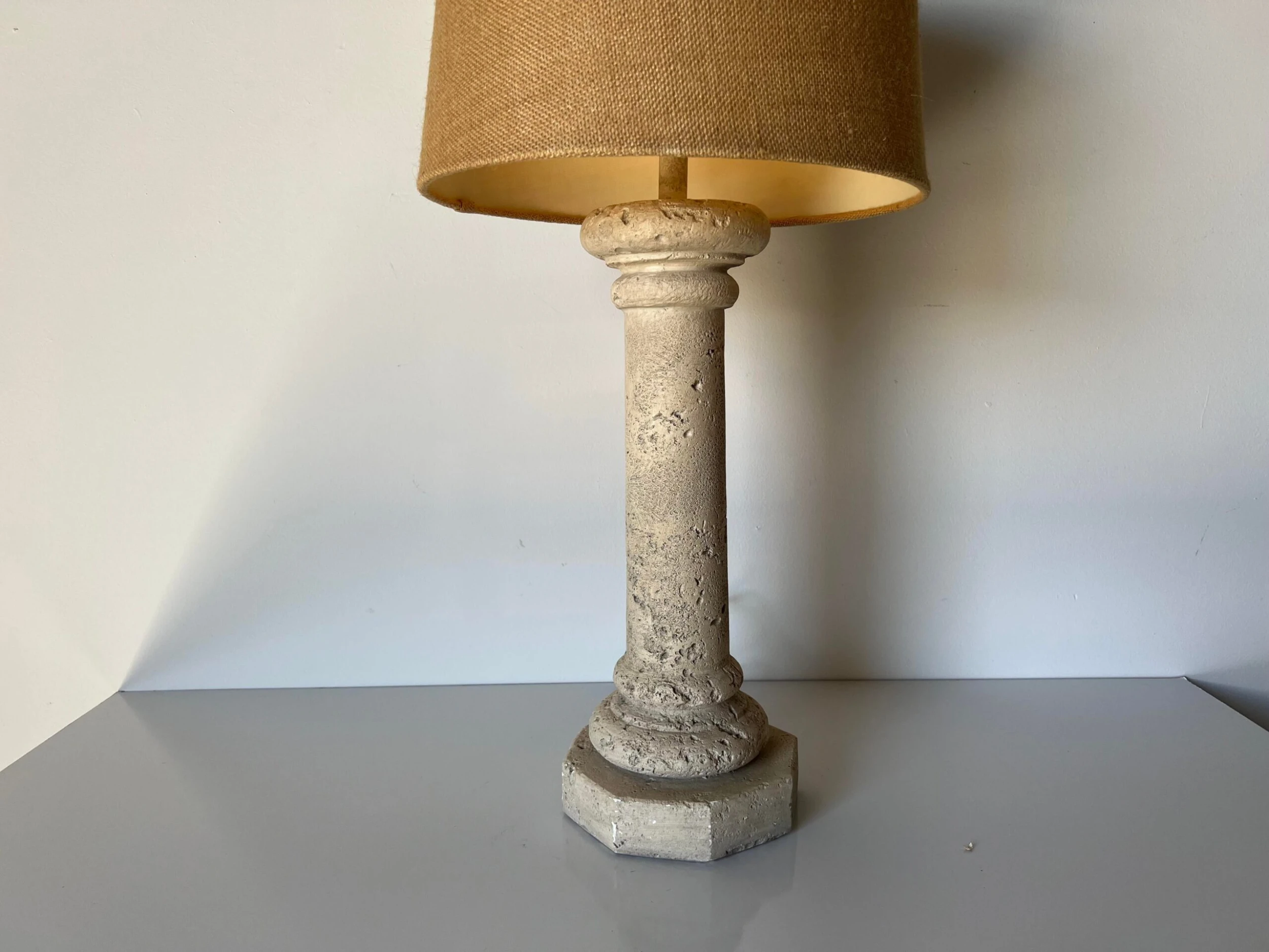 80's Postmodern Faux-Coralstone Plaster Table Lamp 6 80's Postmodern Faux-Coralstone Plaster Table Lamp - Image 6