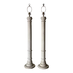 80's Postmodern Handmade Composite Floor Lamps - A Pair